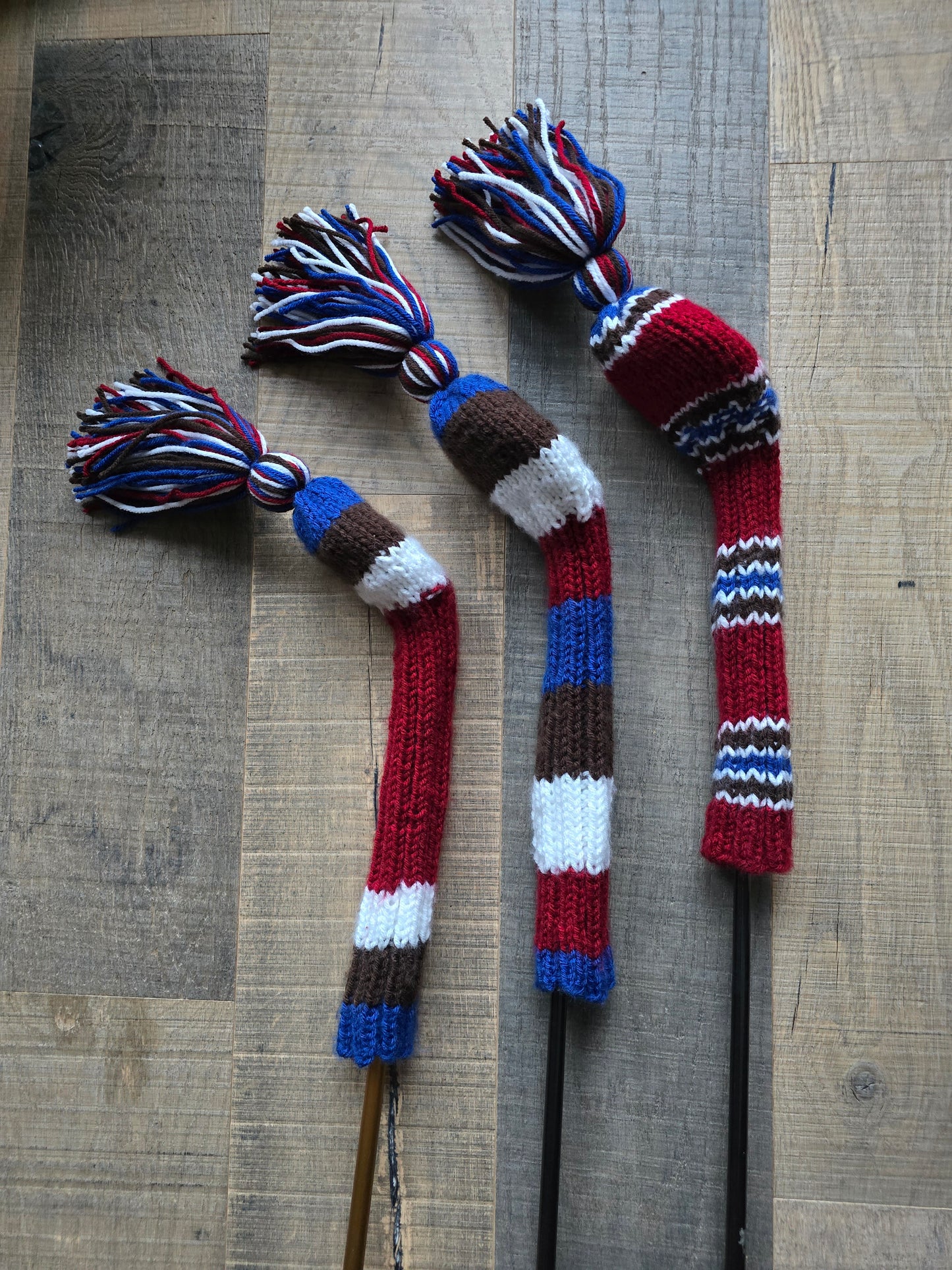 Hand Knit Golf Club Head Covers for Fairway Woods & Hybrid Covers for Geoffrey