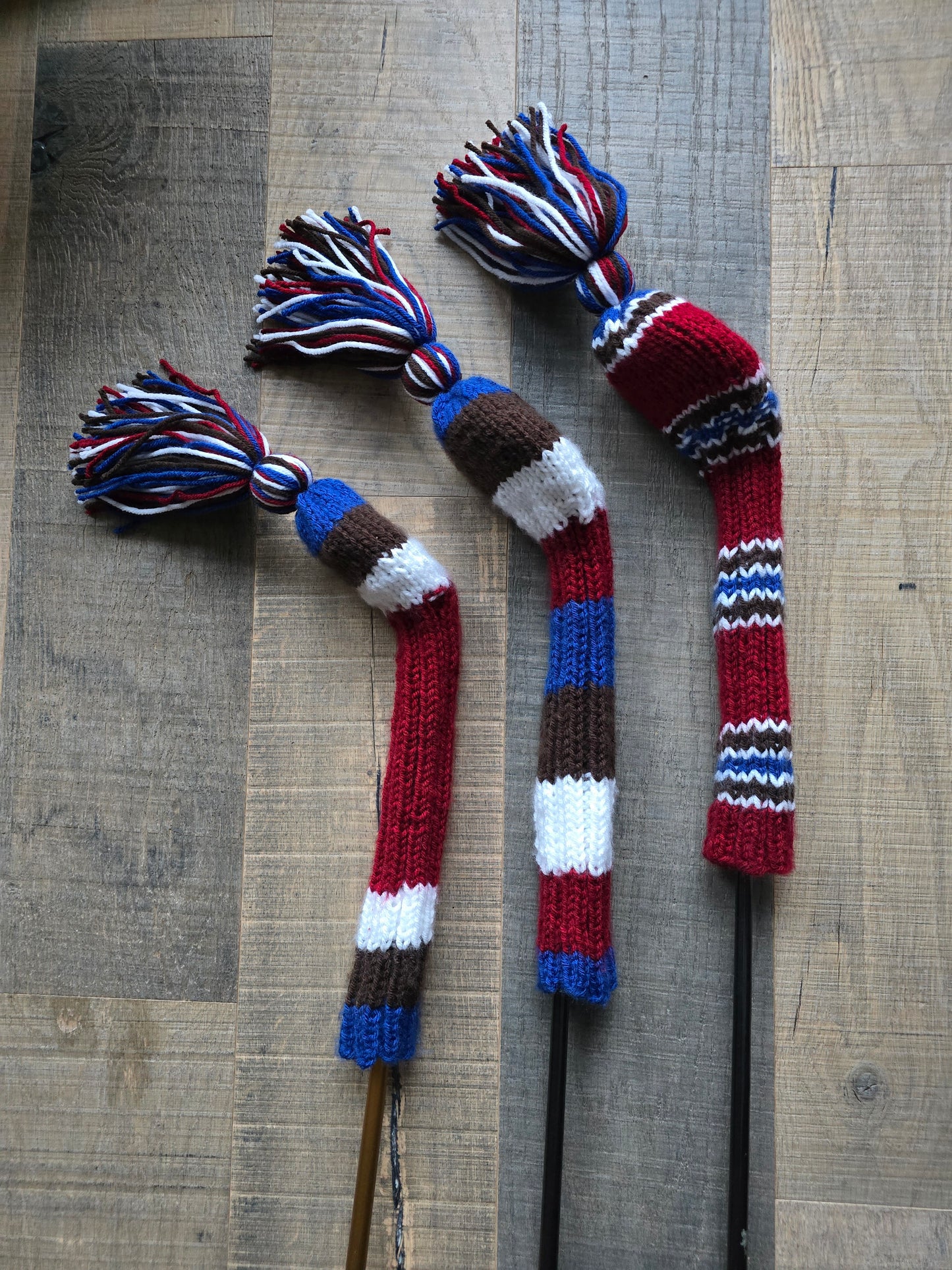 Hand Knit Golf Club Head Covers for Fairway Woods & Hybrid Covers for Geoffrey