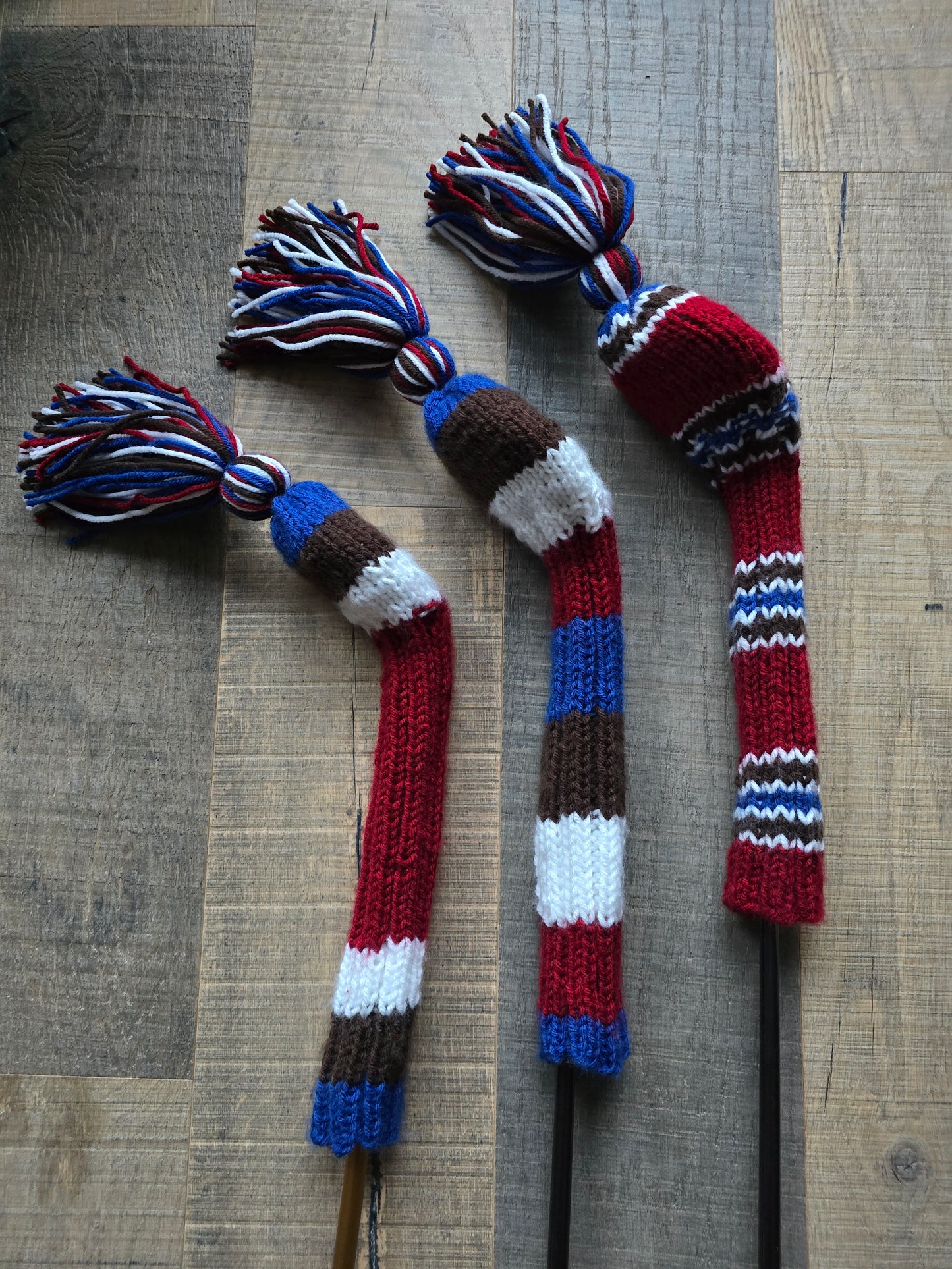 Hand Knit Golf Club Head Covers for Fairway Woods & Hybrid Covers for Geoffrey