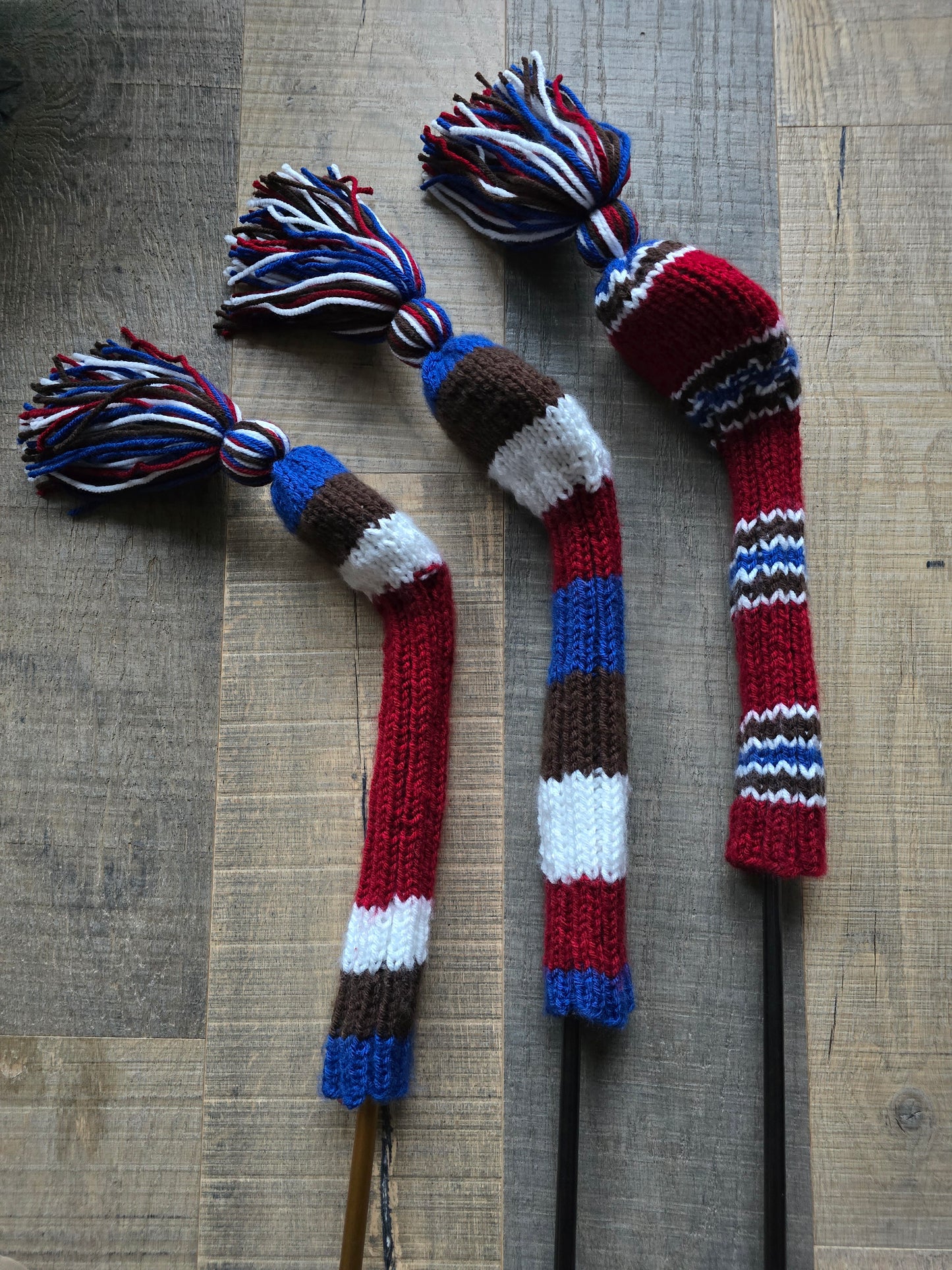 Hand Knit Golf Club Head Covers for Fairway Woods & Hybrid Covers for Geoffrey