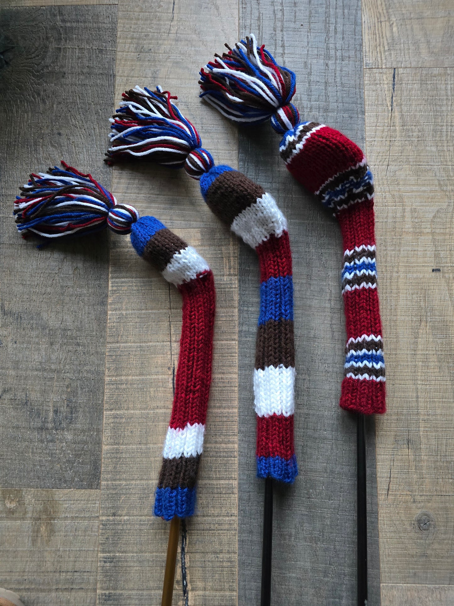 Hand Knit Golf Club Head Covers for Fairway Woods & Hybrid Covers for Geoffrey