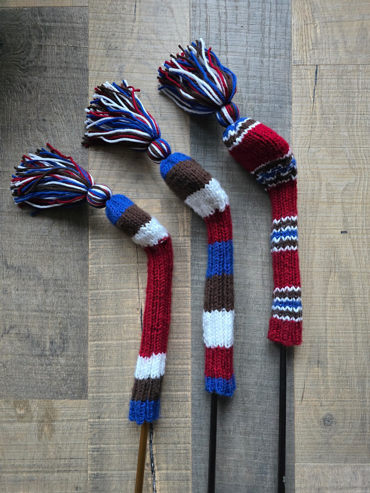 Hand Knit Golf Club Head Covers for Fairway Woods & Hybrid Covers for Geoffrey