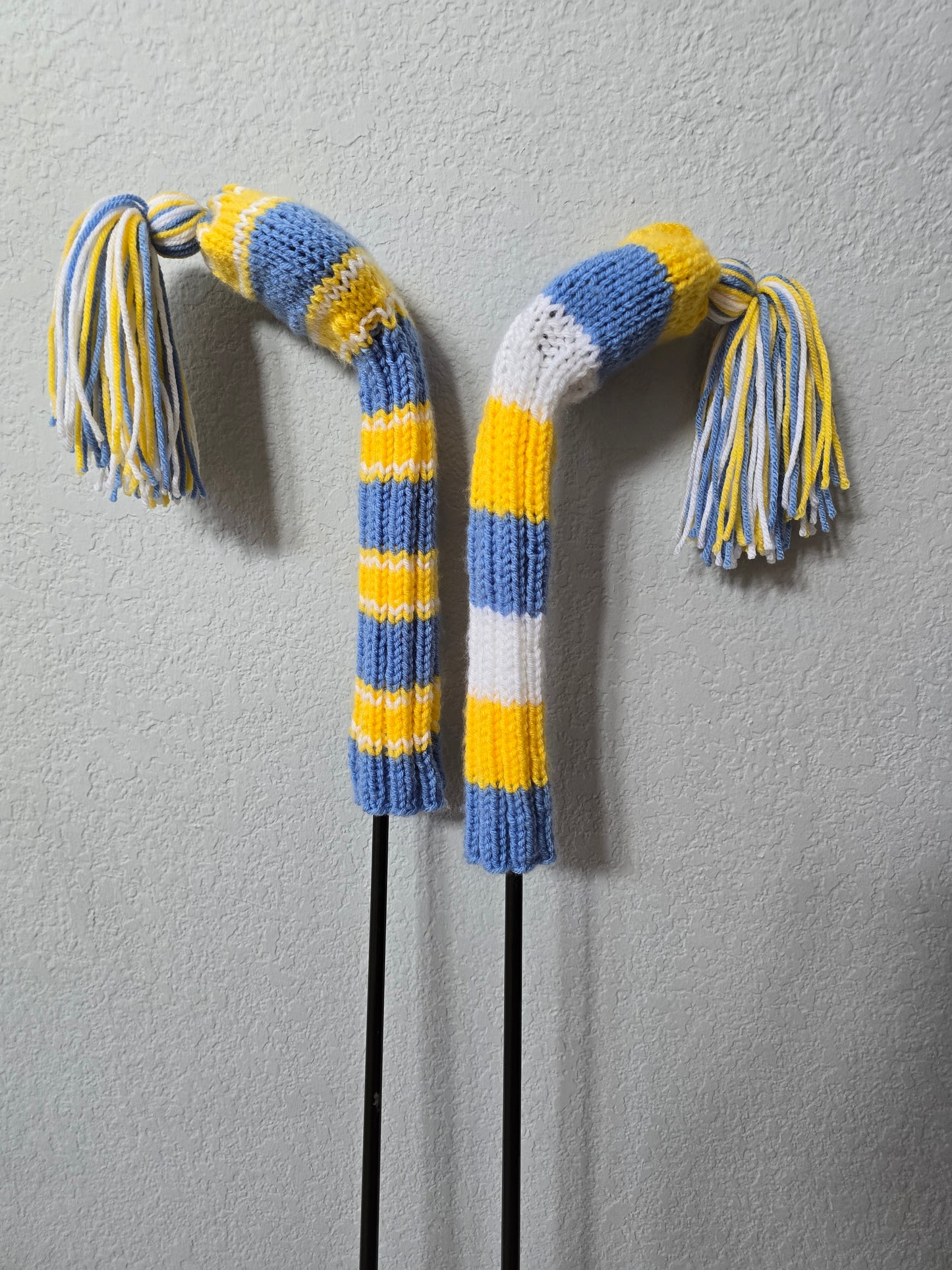 Custom Hand Knit Golf Club Covers for Fairway Woods with Tassels