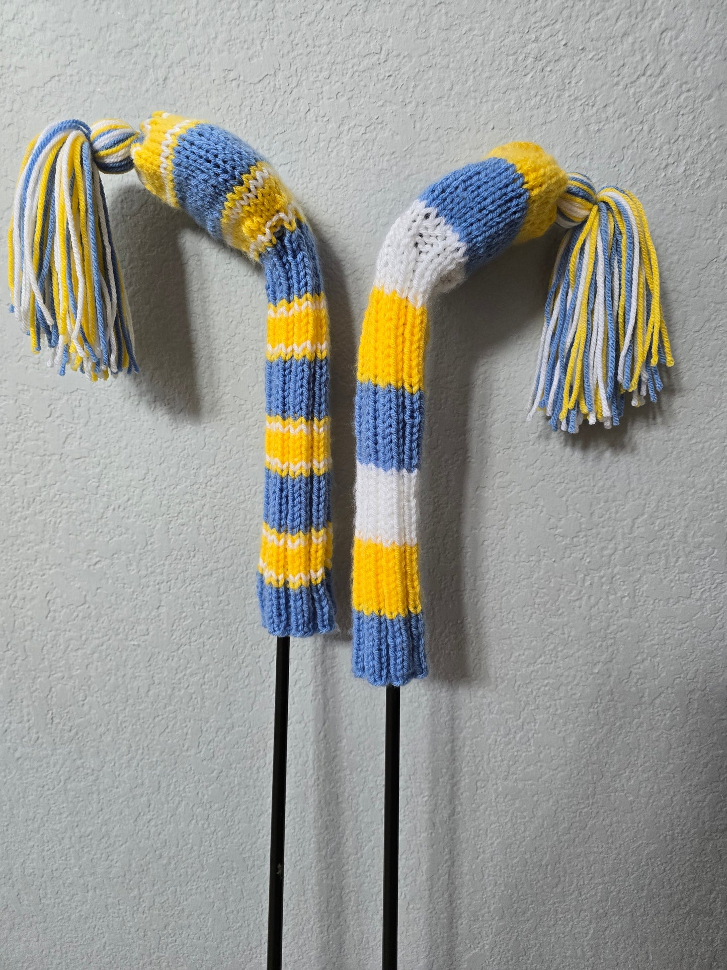 Custom Hand Knit Golf Club Covers for Fairway Woods with Tassels