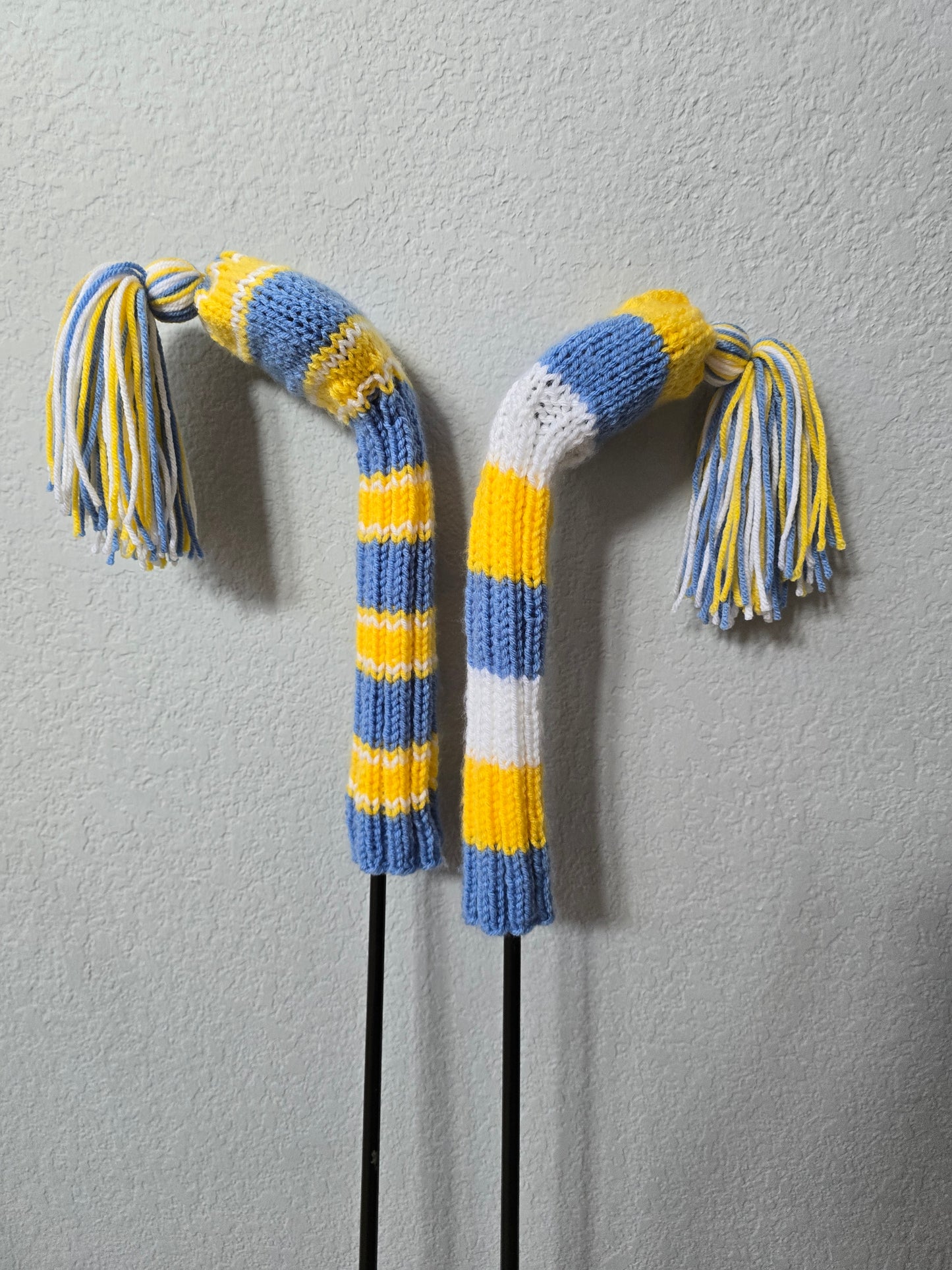 Custom Hand Knit Golf Club Covers for Fairway Woods with Tassels