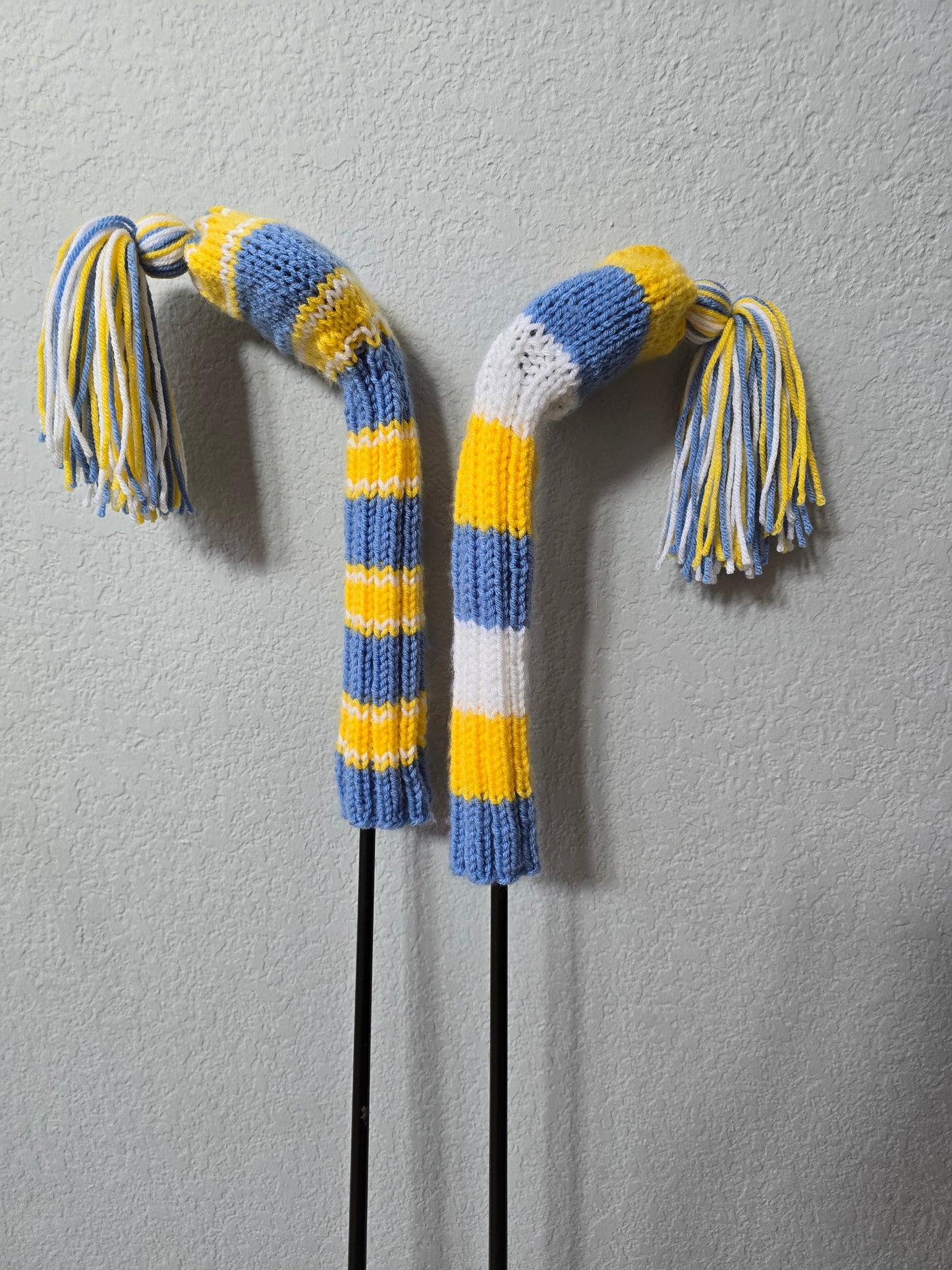 Custom Hand Knit Golf Club Covers for Fairway Woods with Tassels