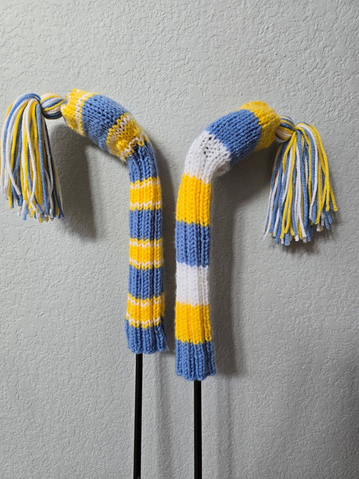 Custom Hand Knit Golf Club Covers for Fairway Woods with Tassels