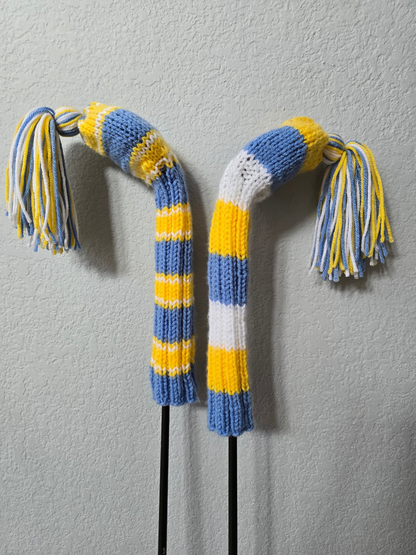 Custom Hand Knit Golf Club Covers for Fairway Woods with Tassels