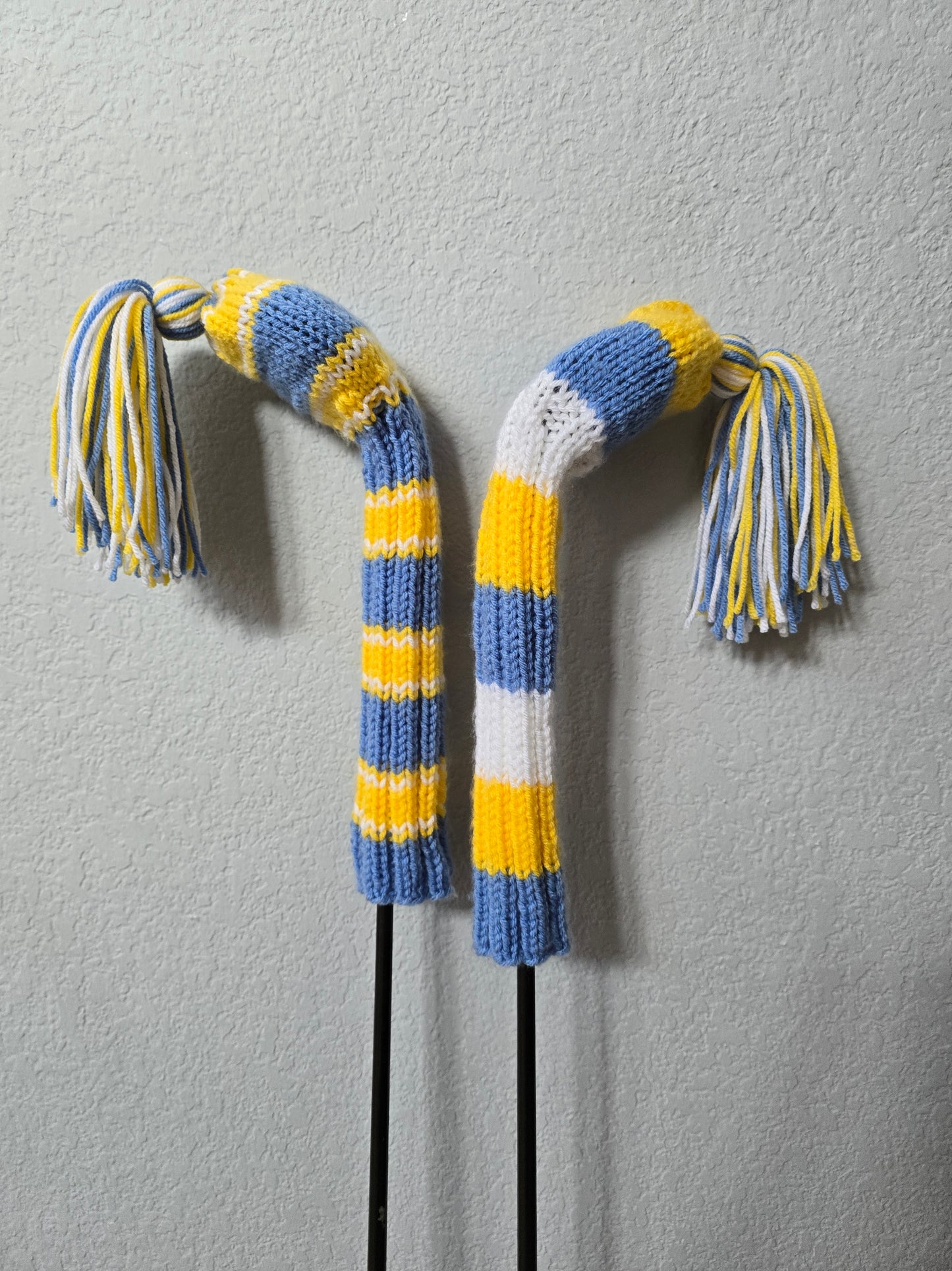 Custom Hand Knit Golf Club Covers for Fairway Woods with Tassels