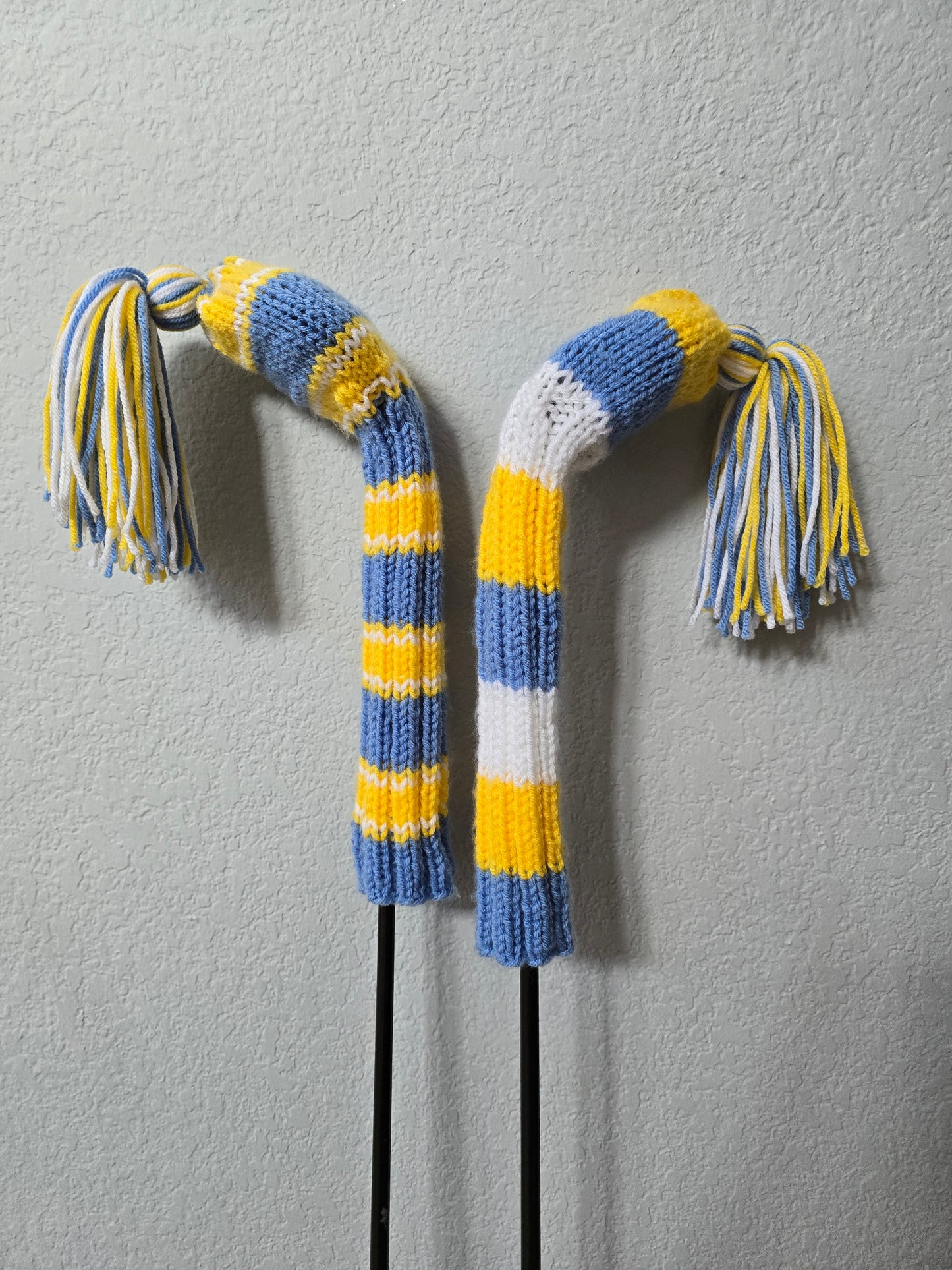 Custom Hand Knit Golf Club Covers for Fairway Woods with Tassels