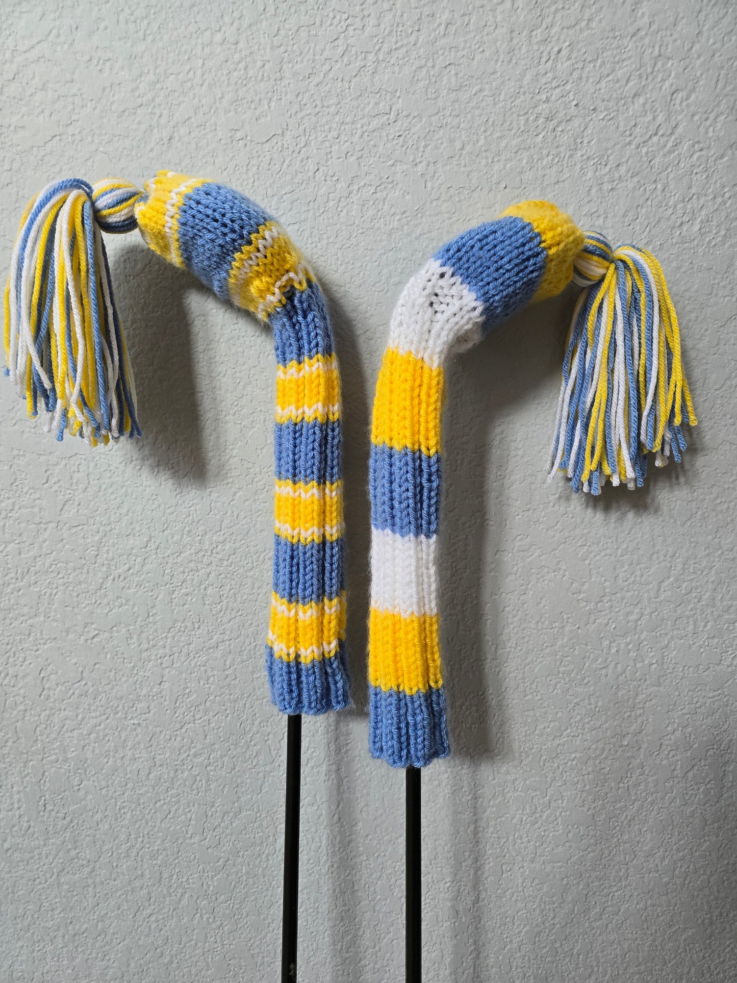 Custom Hand Knit Golf Club Covers for Fairway Woods with Tassels