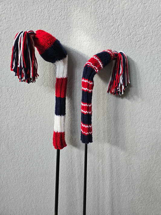 Hand Knit Golf Club Head Covers Retro-Vintage Custom Patriotic for Fairway Wood and Driver Custom for Milton