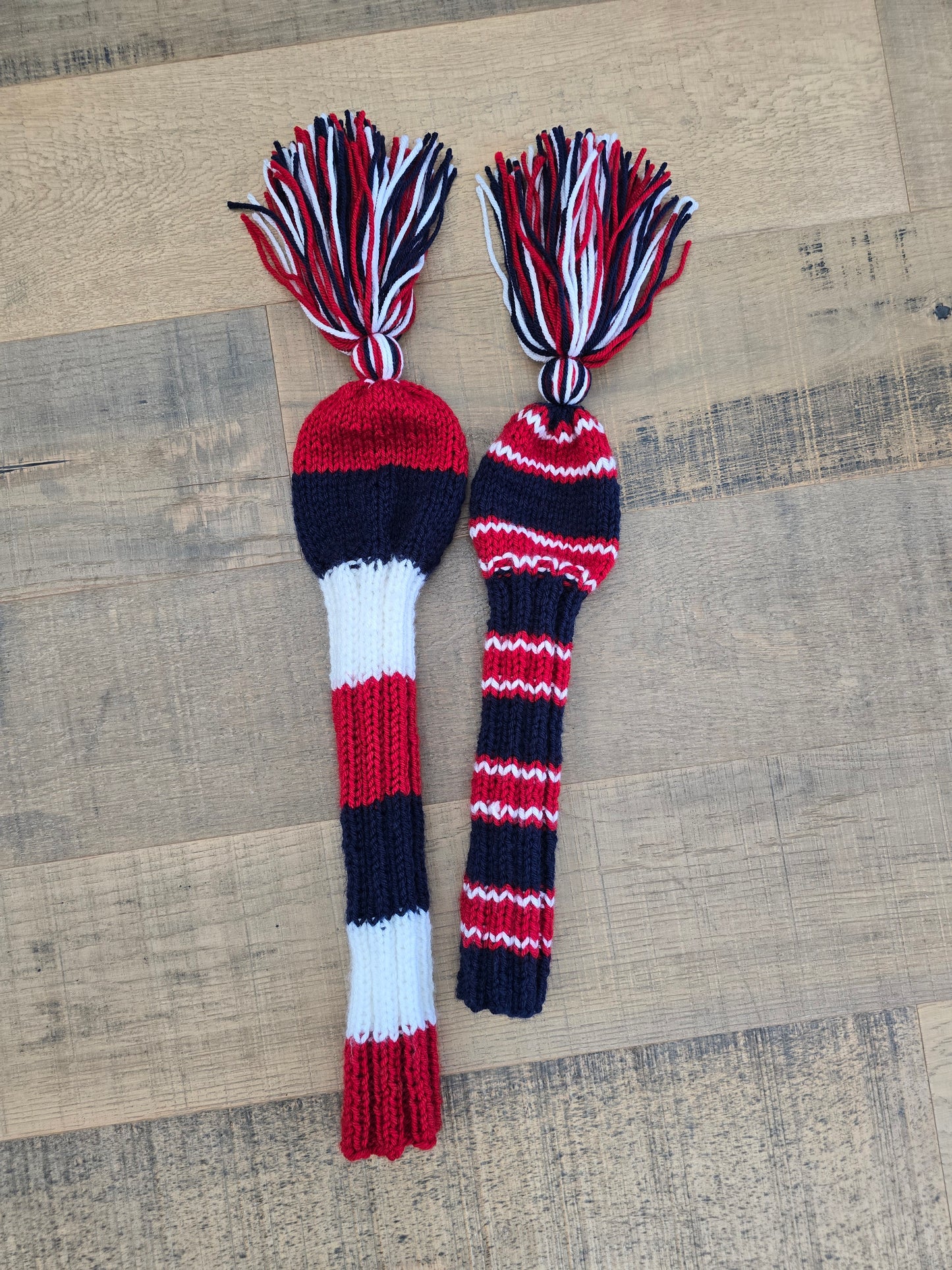 Hand Knit Golf Club Head Covers Retro-Vintage Custom Patriotic for Fairway Wood and Driver Custom for Milton