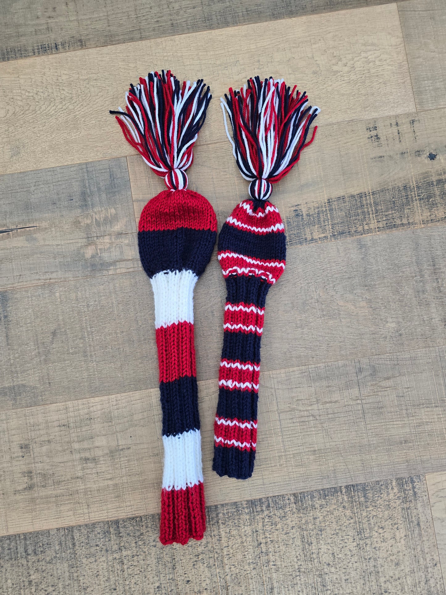 Hand Knit Golf Club Head Covers Retro-Vintage Custom Patriotic for Fairway Wood and Driver Custom for Milton