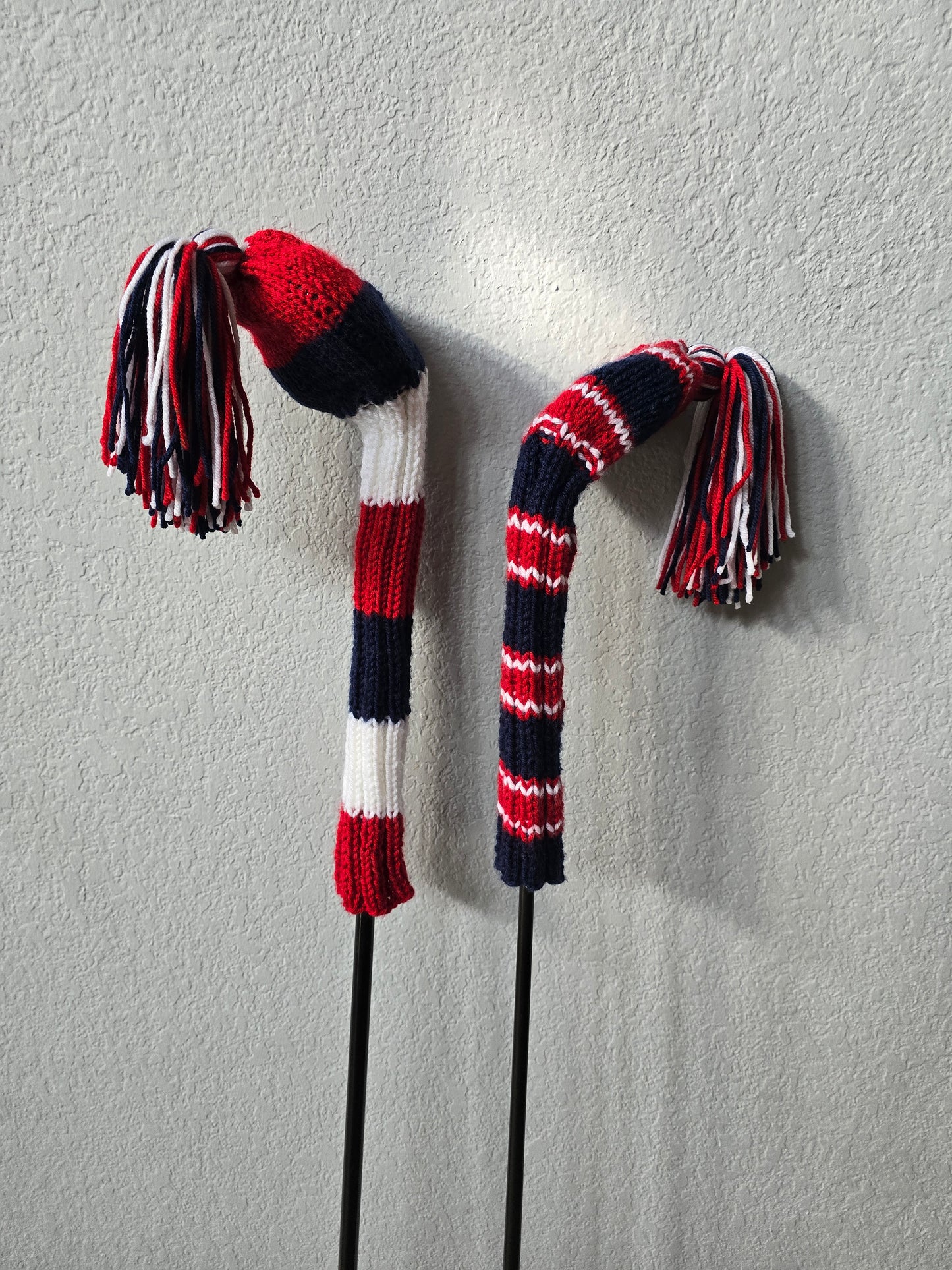 Hand Knit Golf Club Head Covers Retro-Vintage Custom Patriotic for Fairway Wood and Driver Custom for Milton