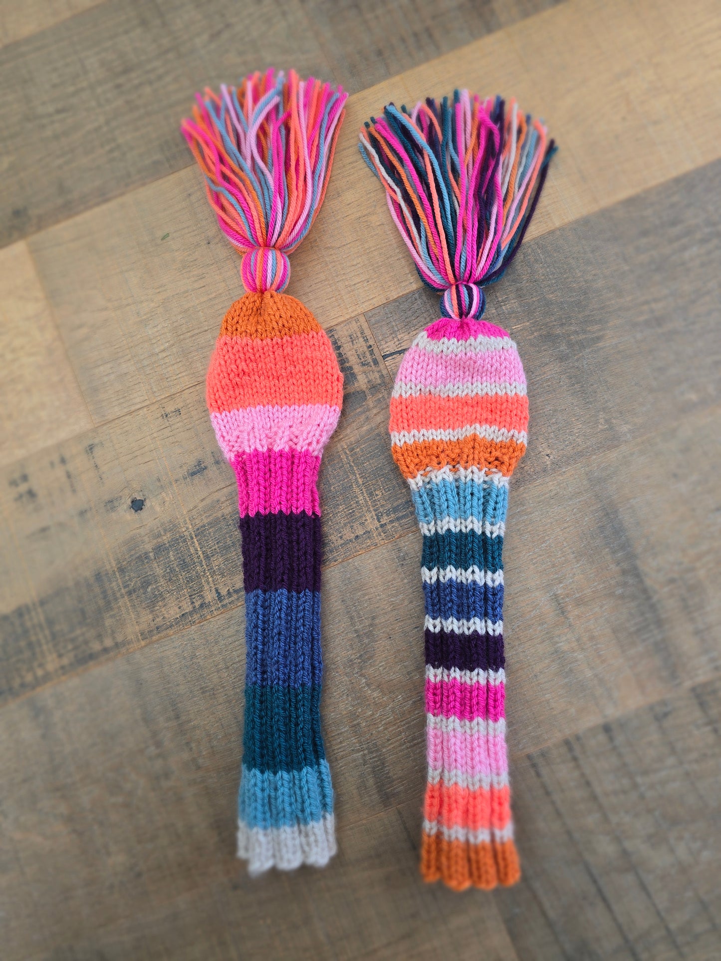Hand Knit Golf Club Head Cover Retro-Vintage Custom Sunset Fairway Wood Covers