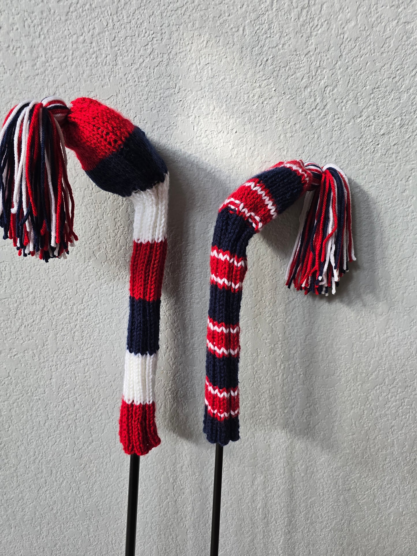 Hand Knit Golf Club Head Covers Retro-Vintage Custom Patriotic for Fairway Wood and Driver Custom for Milton