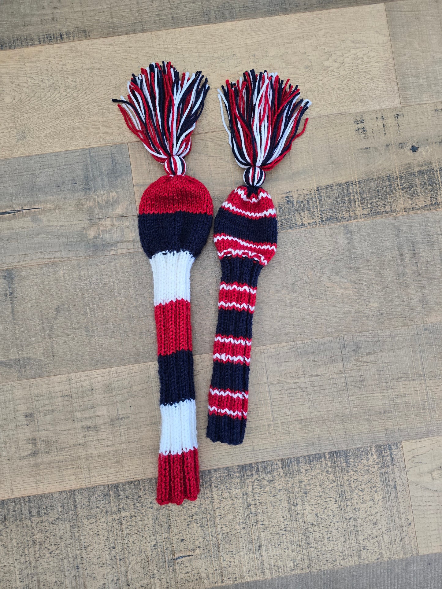 Hand Knit Golf Club Head Covers Retro-Vintage Custom Patriotic for Fairway Wood and Driver Custom for Milton
