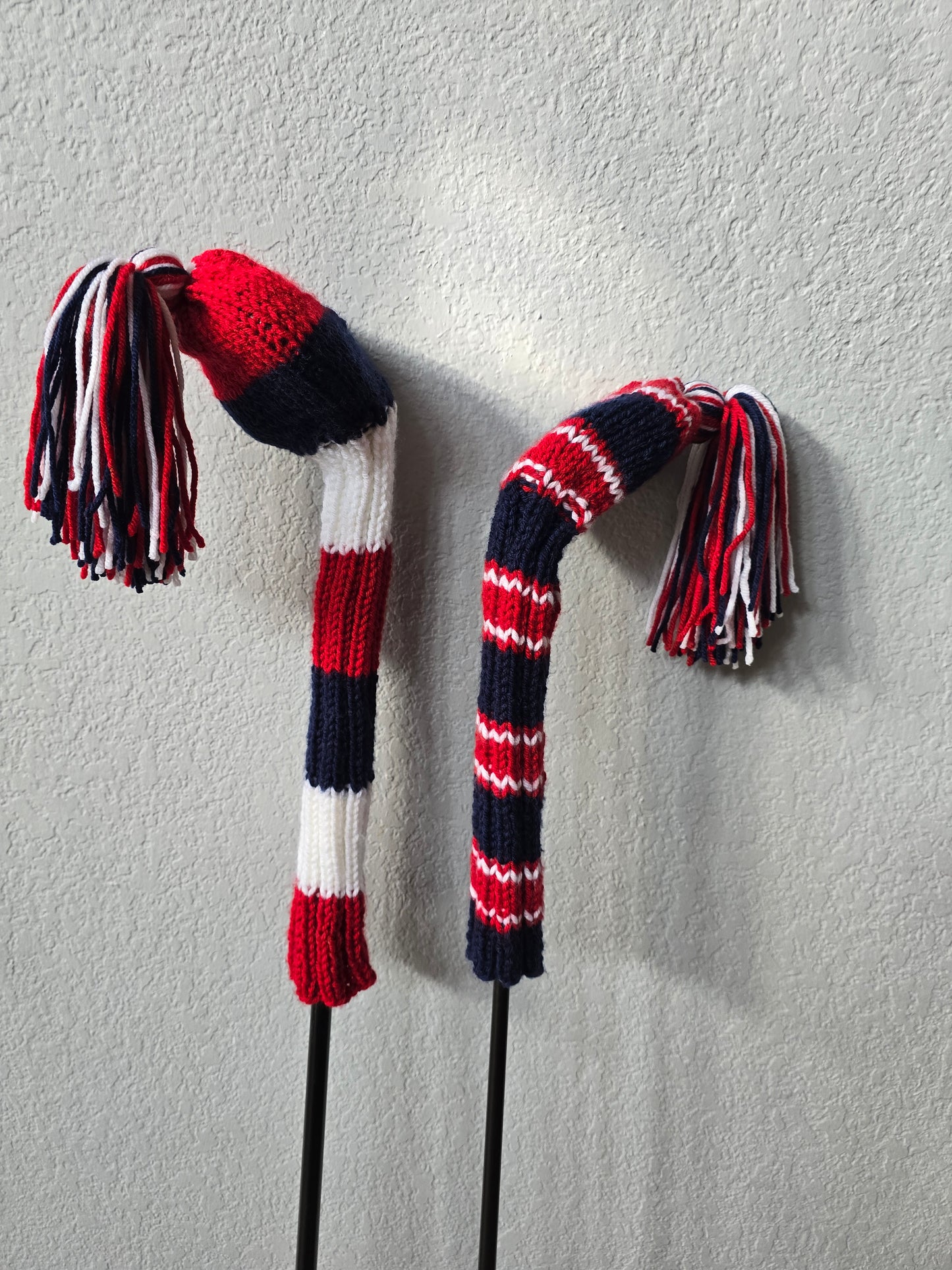 Hand Knit Golf Club Head Covers Retro-Vintage Custom Patriotic for Fairway Wood and Driver Custom for Milton