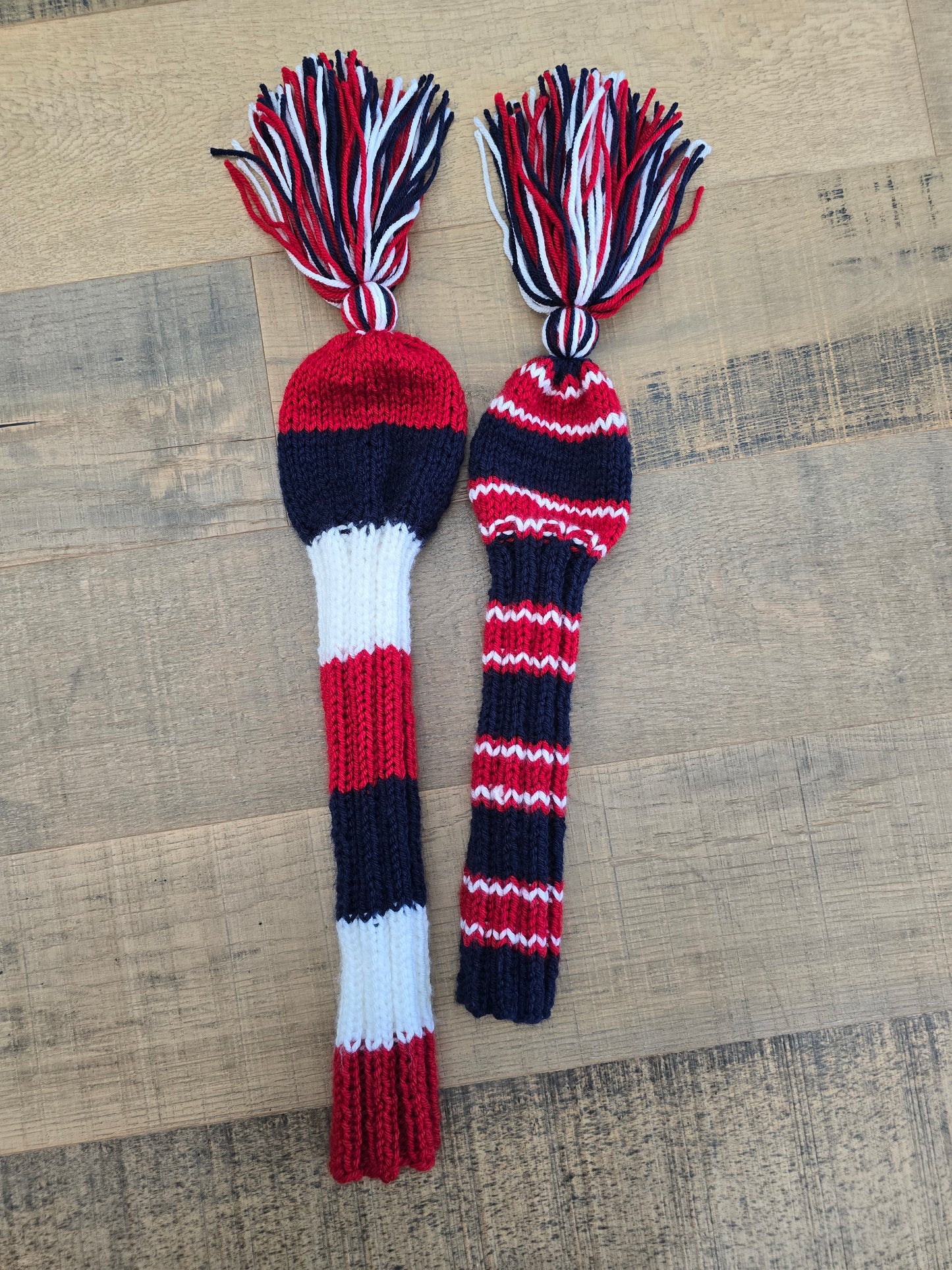 Hand Knit Golf Club Head Covers Retro-Vintage Custom Patriotic for Fairway Wood and Driver Custom for Milton