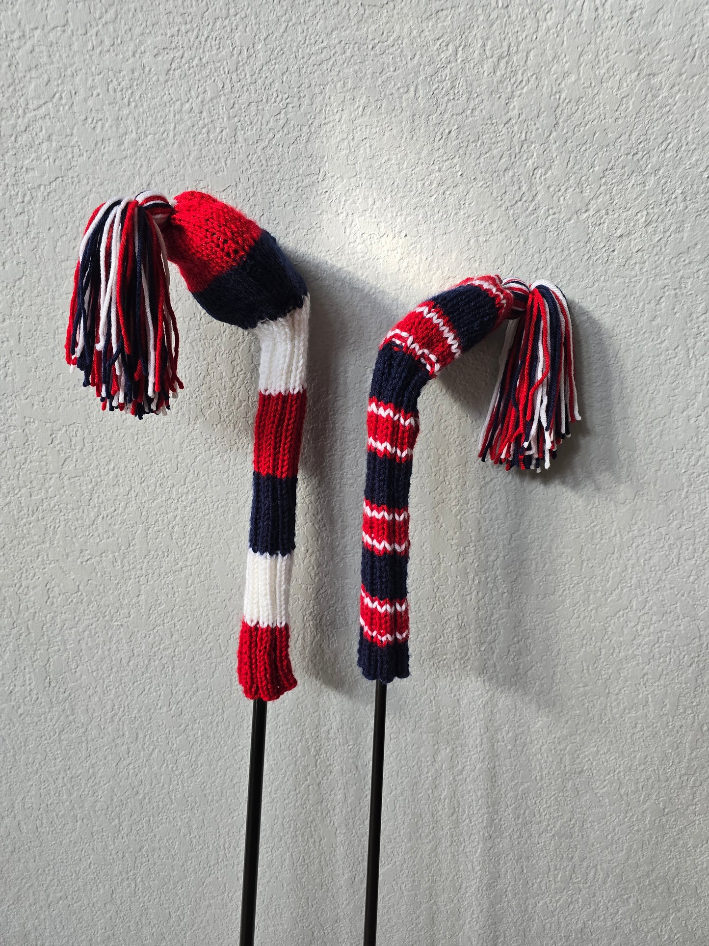 Hand Knit Golf Club Head Covers Retro-Vintage Custom Patriotic for Fairway Wood and Driver Custom for Milton